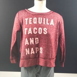 Zoe+Liv-  Women's Hi/Lo Sweatshirt- Maroon- Size L